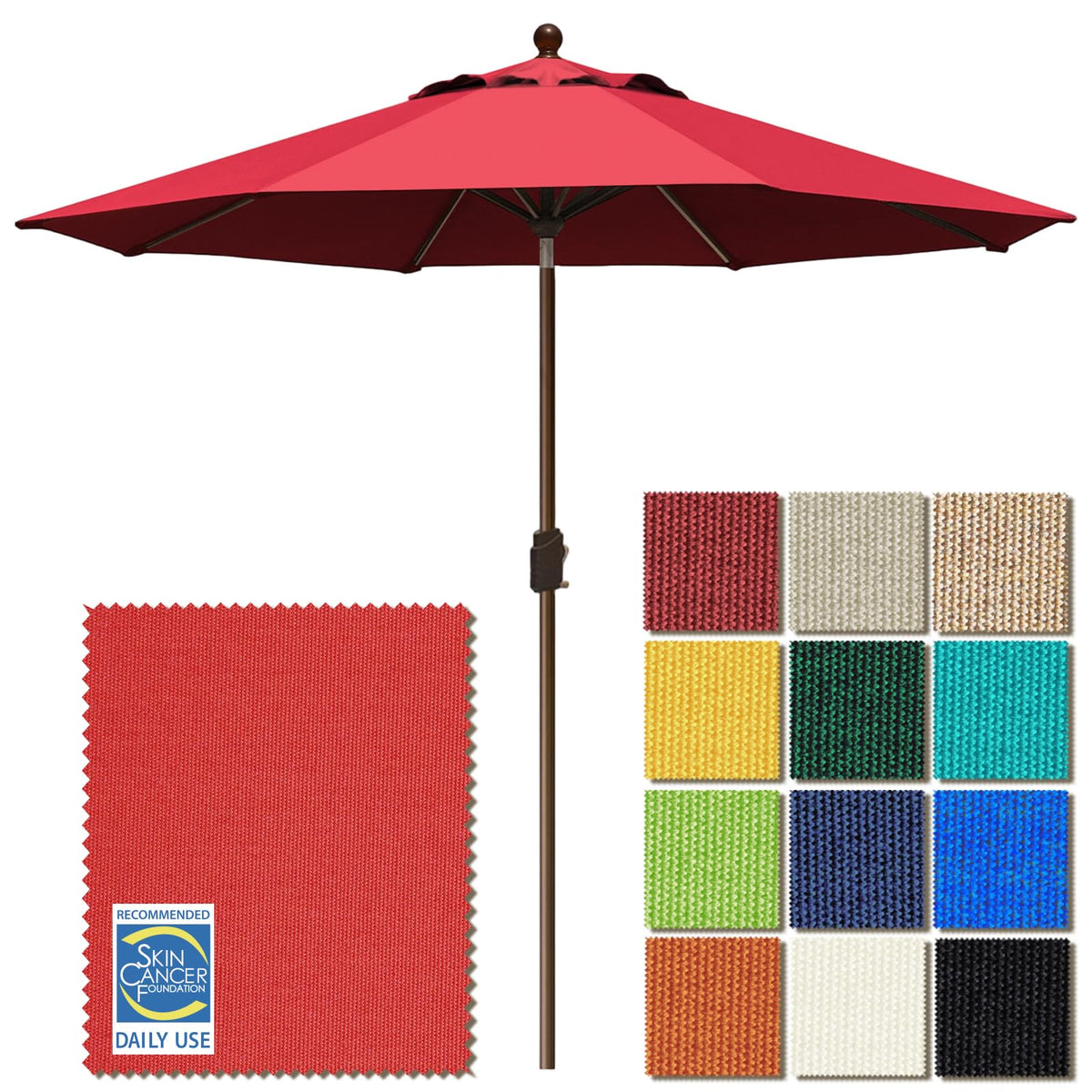 EliteShade 10-year non-fading umbrella top view showing durable canopy