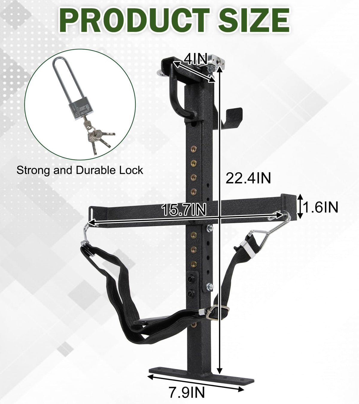 ELITEWILL carbon-steel rack stands up to outdoor use.