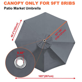 EliteShade replacement canopy in grey featuring air vent for airflow