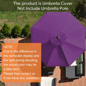 EliteShade purple 8-rib market umbrella canopy, easy installation replacement.