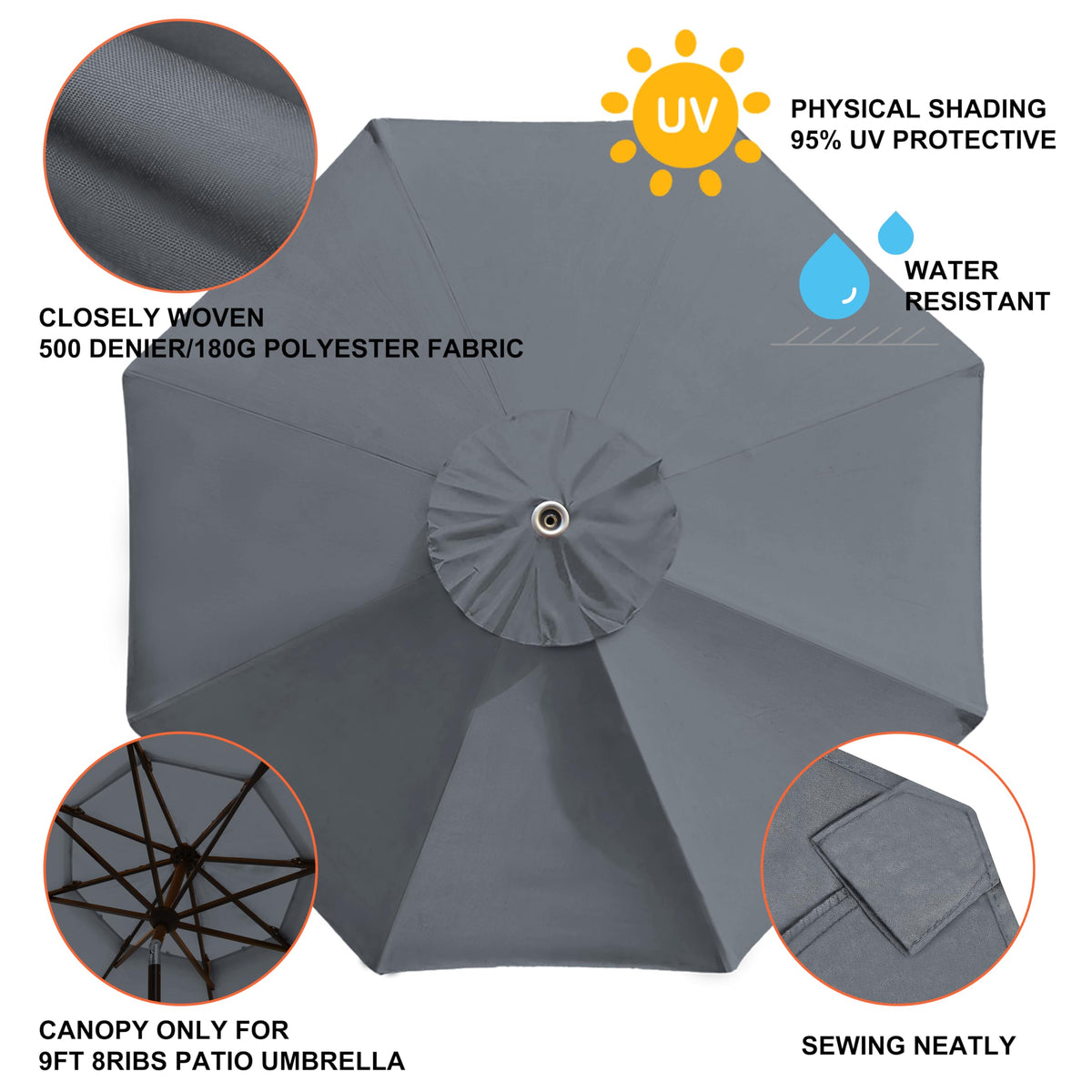 EliteShade canopy fits wooden, aluminum, metal, and fiberglass frames