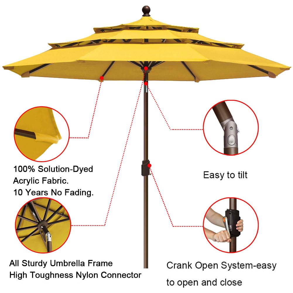 EliteShade alloy steel pole supports a sturdy 9ft umbrella