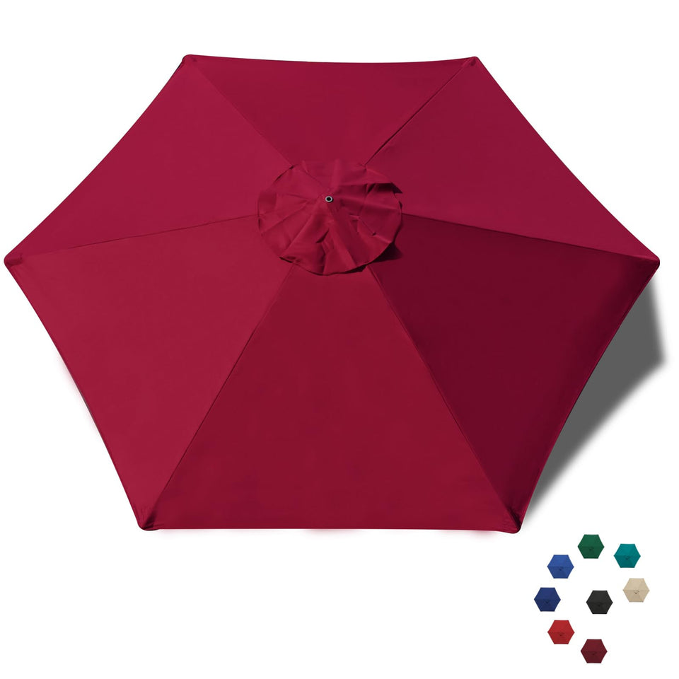 EliteShade burgundy canopy for 7.5 ft market umbrella, durable replacement for shade upgrades