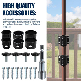EliteShade deck umbrella mount on railing demonstrates secure, space-saving shade solution.