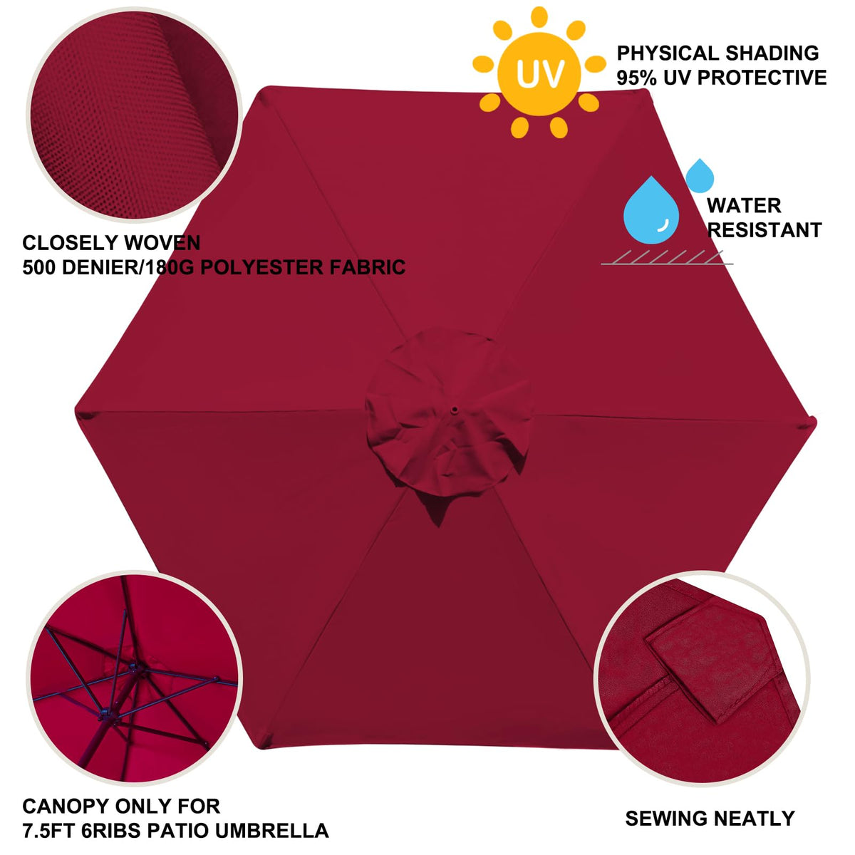 EliteShade canopy compatible with wooden and aluminum frames for versatile use