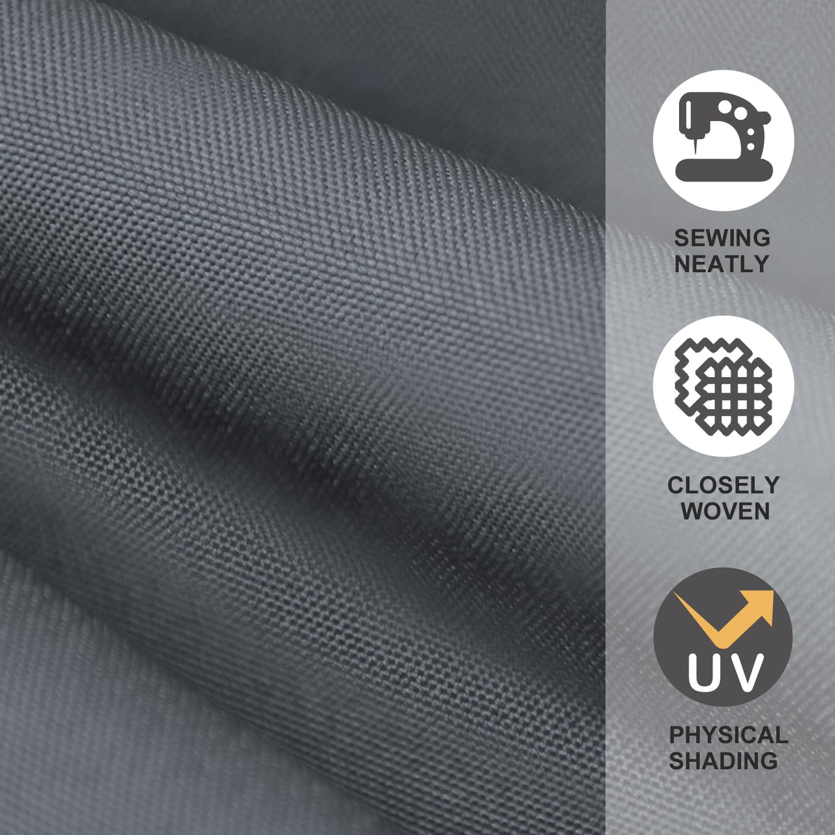 EliteShade grey fabric close-up highlights 500D durability