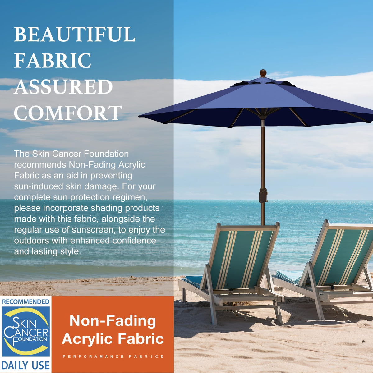 EliteShade heavy-duty frame boosts stability during windy poolside moments.
