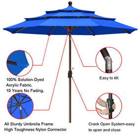 EliteShade Royal Blue umbrella with alloy steel frame for rugged daily use.