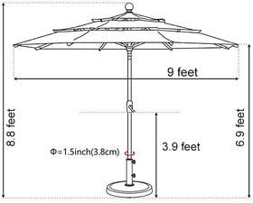 EliteShade Royal Blue umbrella base not included for customizable setup.