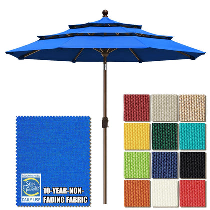 EliteShade Royal Blue umbrella closed for compact storage.