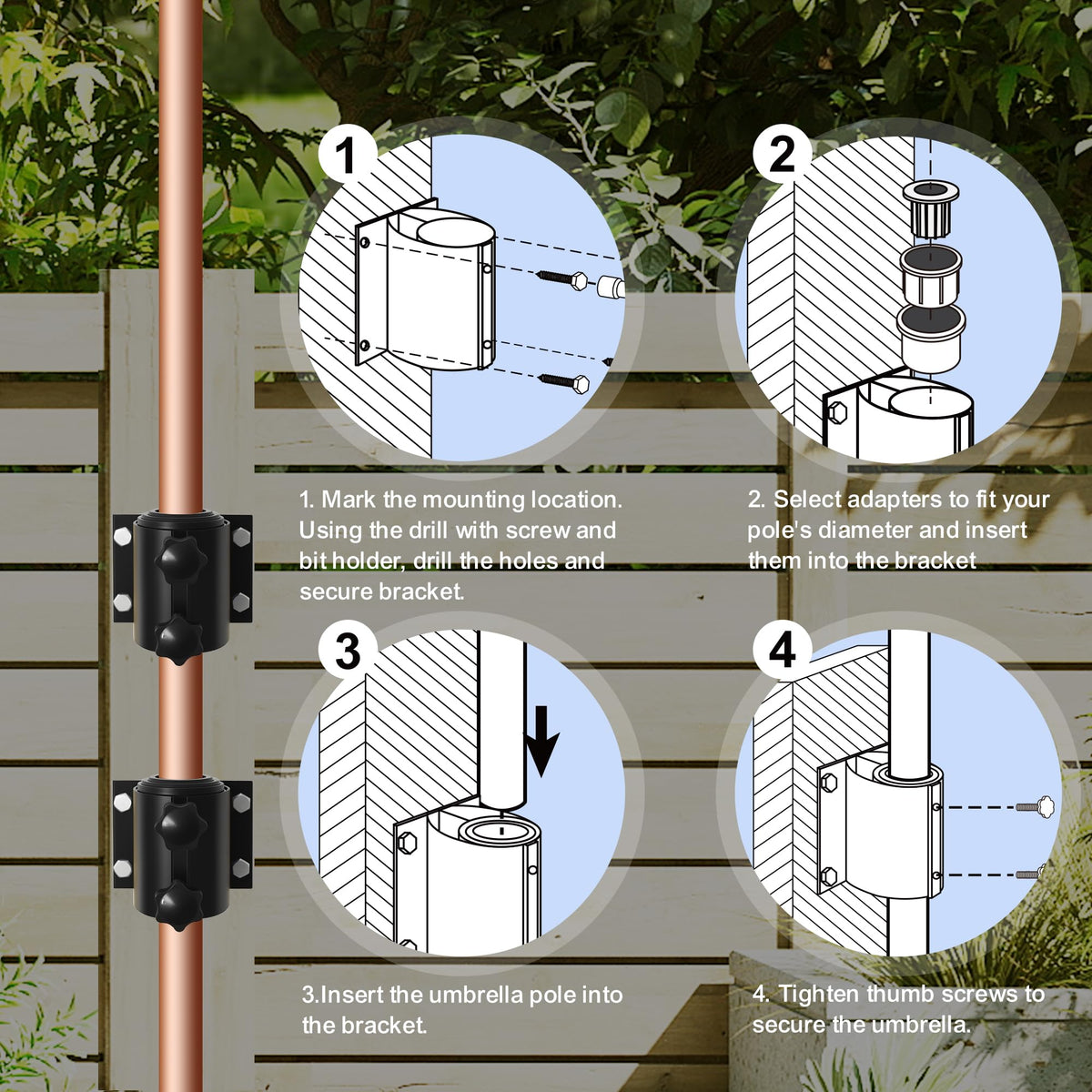 EliteShade two-piece design emphasizes flexible installation and stable support.
