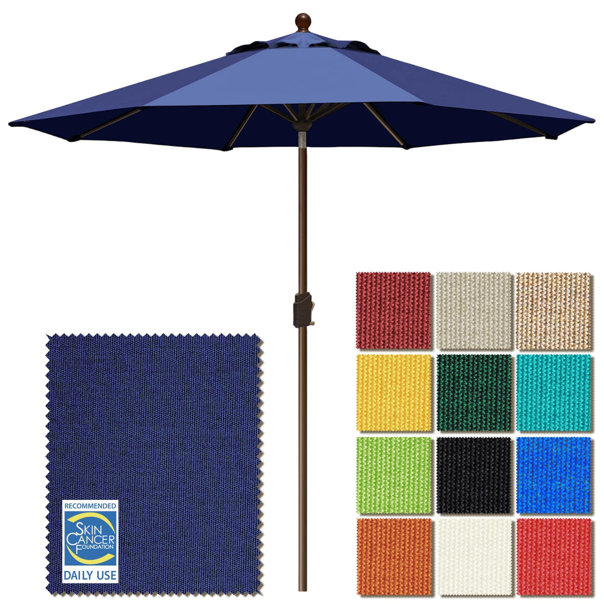 EliteShade USA 10-year non-fading umbrella for durable patio shade.