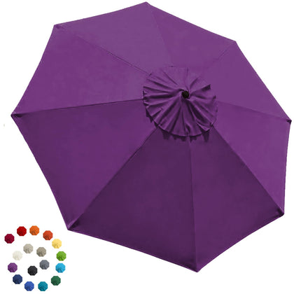 EliteShade USA 9ft purple canopy for 8-rib umbrellas, durable shade replacement.