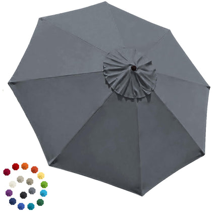 EliteShade 9ft umbrella replacement canopy in grey for 8-rib umbrellas