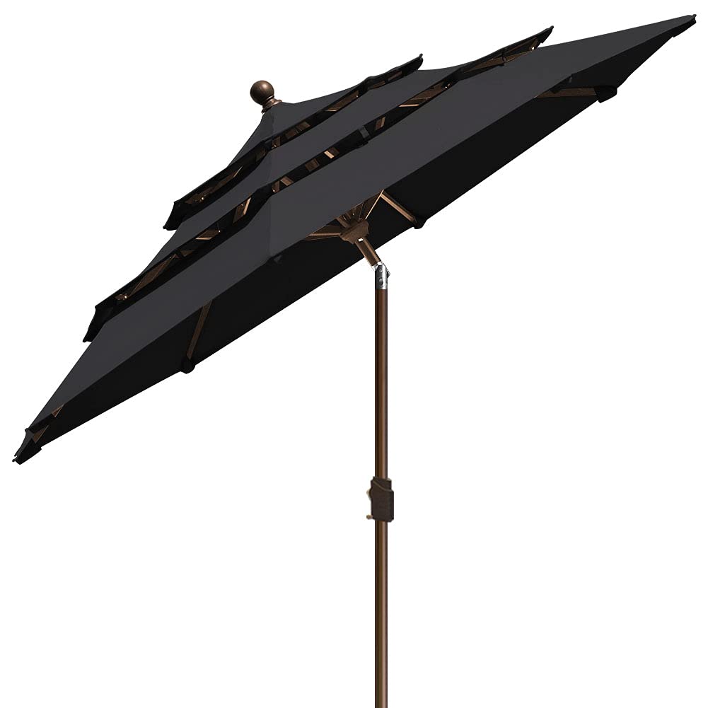 EliteShade alloy-steel-pole close-up emphasizes strength and rust-free finish.