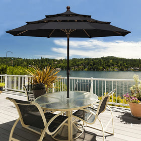 EliteShade 9ft crank-open mechanism image highlights easy setup for outdoor shade.