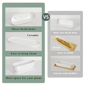 E-liu ceramic pot includes a saucer tray for clean surfaces.