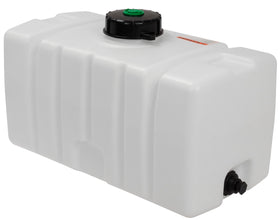 Elkhart Plastics 50-gallon utility tank for mobile water storage.