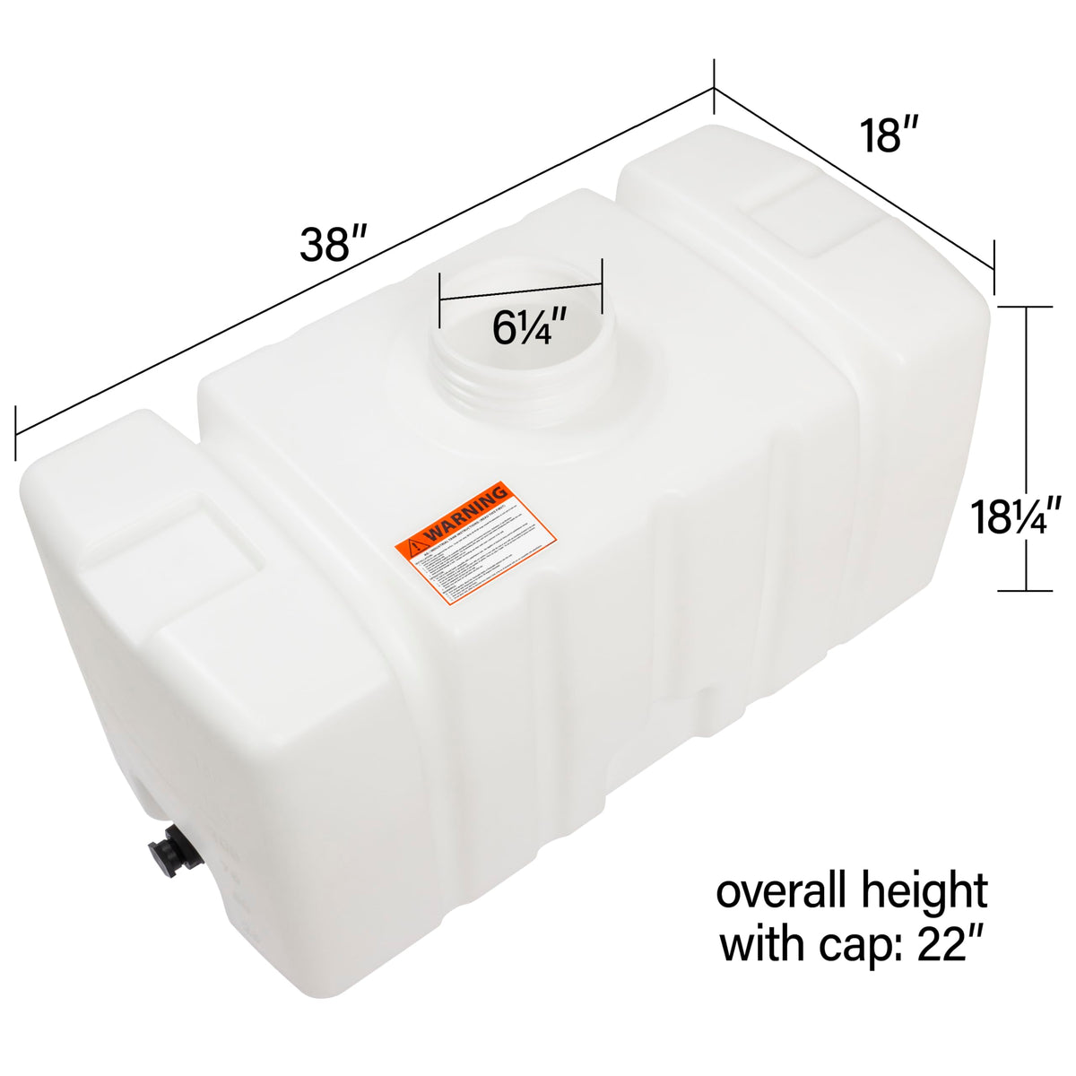 Elkhart Plastics square plastic reservoir with stable installation.