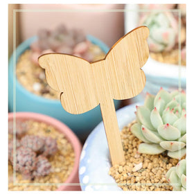 Elsjoy bamboo plant labels flower shape versatile for indoor containers and outdoor gardens.