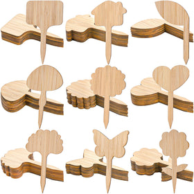 Elsjoy bamboo plant labels in heart shape for clear labeling in outdoor beds.