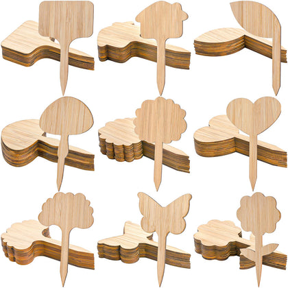 Elsjoy bamboo plant labels in heart shape for clear labeling in outdoor beds.