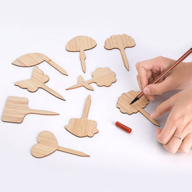 Elsjoy bamboo plant labels leaf shape moisture-resistant for long-lasting labeling.