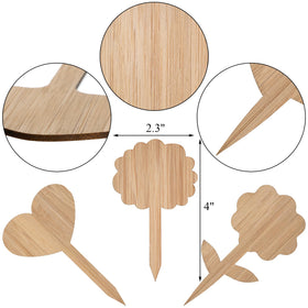 Elsjoy bamboo plant labels in tree shape help organize varieties in mixed planters.
