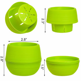 Elsjoy green mini succulent pots, five-pack, great for indoor starter kits.
