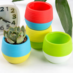 Elsjoy red mini succulent pots, five-pack, ideal for bold plant displays.