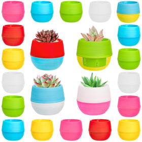Elsjoy yellow mini succulent pots, five-pack, ideal for bright windowsill displays.