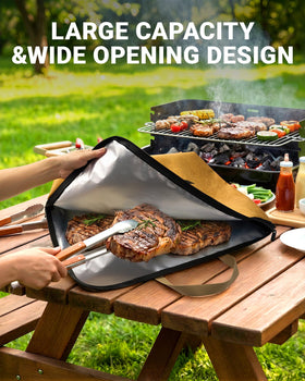 Wide-mouth loading with Elviros Travel Meat Blanket for easy handling