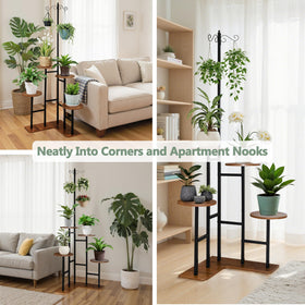 elwarmth Corner Plant Stand suitable for living room or balcony decor.