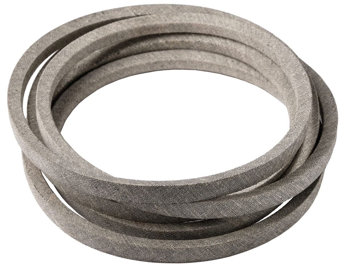 EM Parts belt close-up shows sturdy construction for long-lasting lawn care.