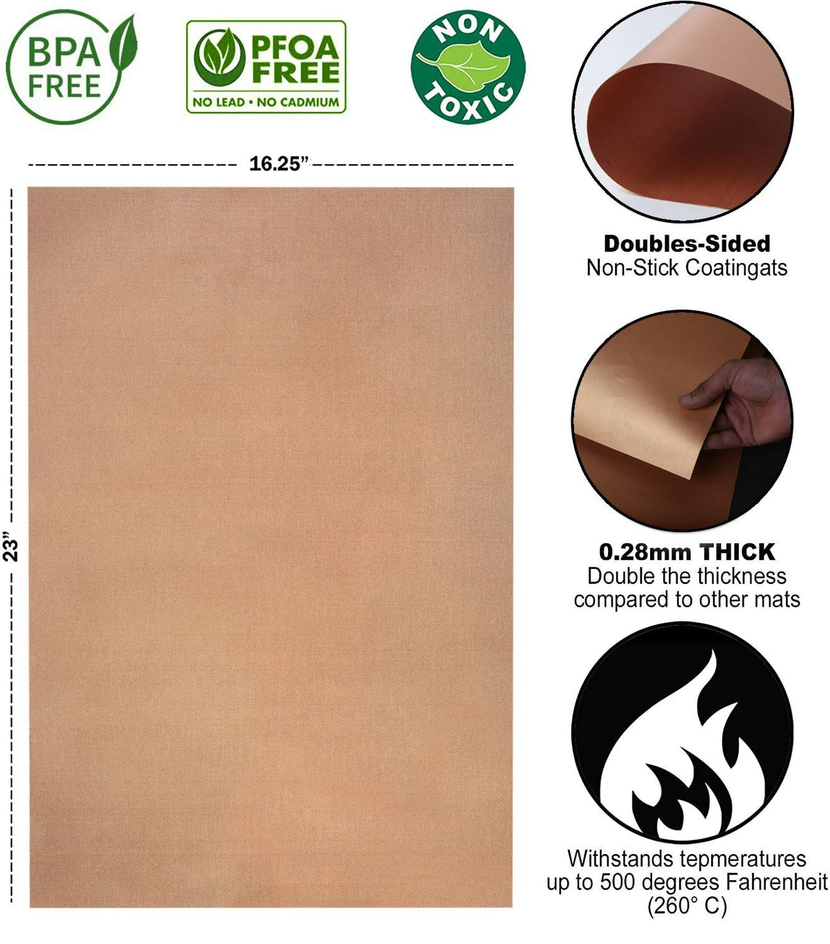 EMAANIA dishwasher-safe oven mat bottom for easy cleanup after cooking.