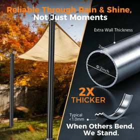 EMART 12ft height shade pole provides elevated shade for patio or garden