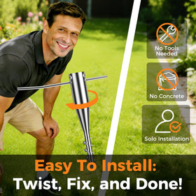 EMART assist rod helps insert poles into grass or soil without digging