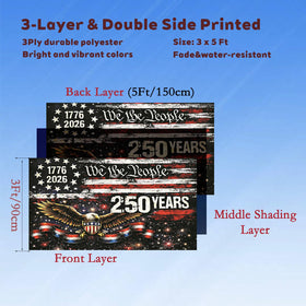Emciba 3-layer fabric garden flag, durable and non-see-through.