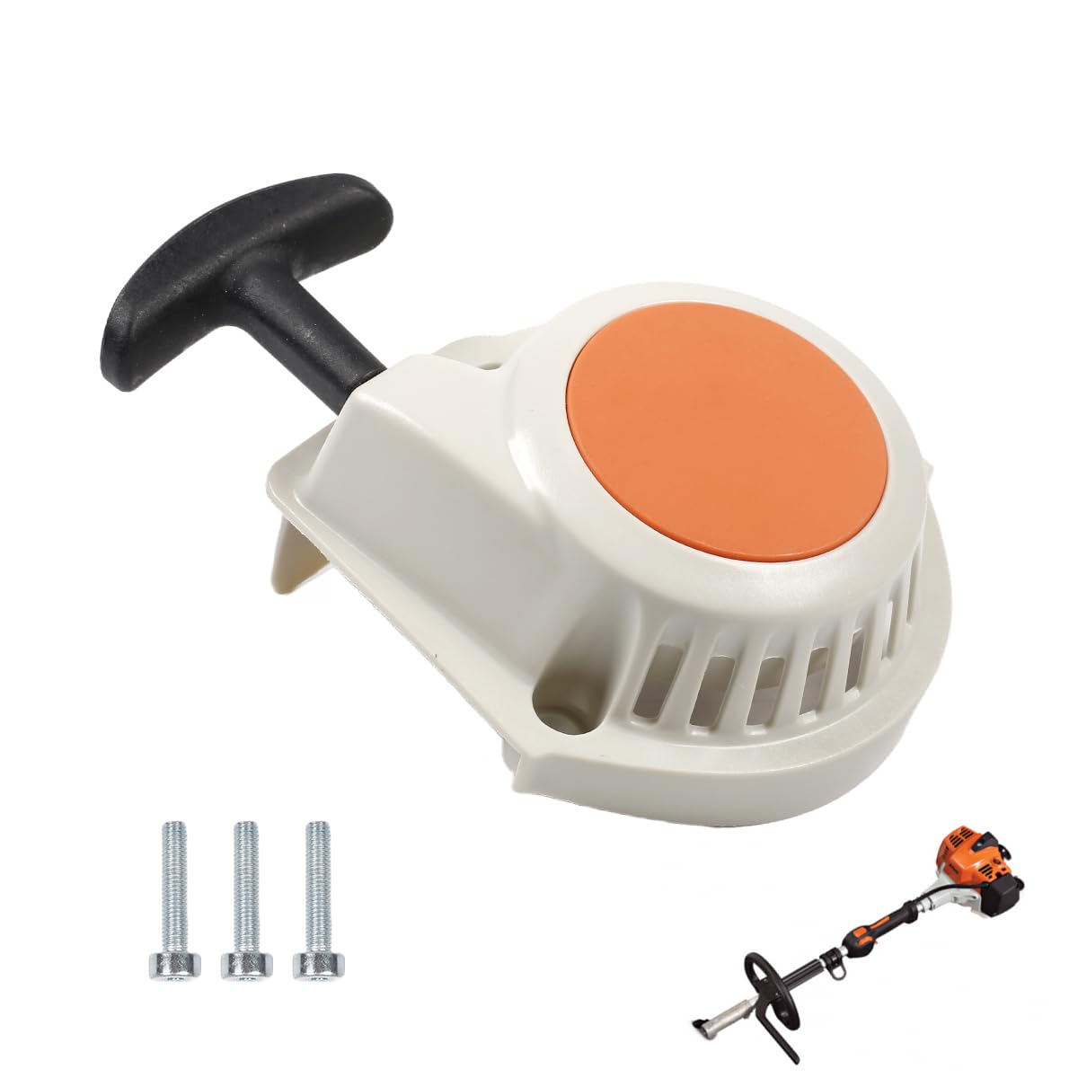 Easy installation of Emeland recoil starter for fast replacement on compatible trimmer.