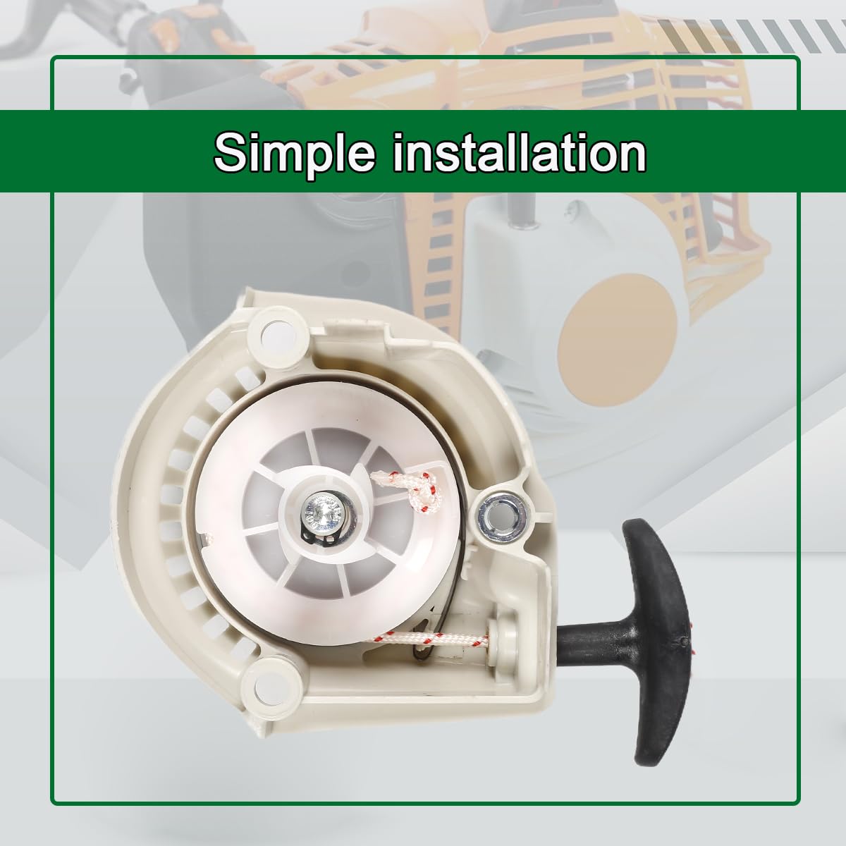 Emeland recoil starter shown for HL91/HL94 compatibility and quick swap.