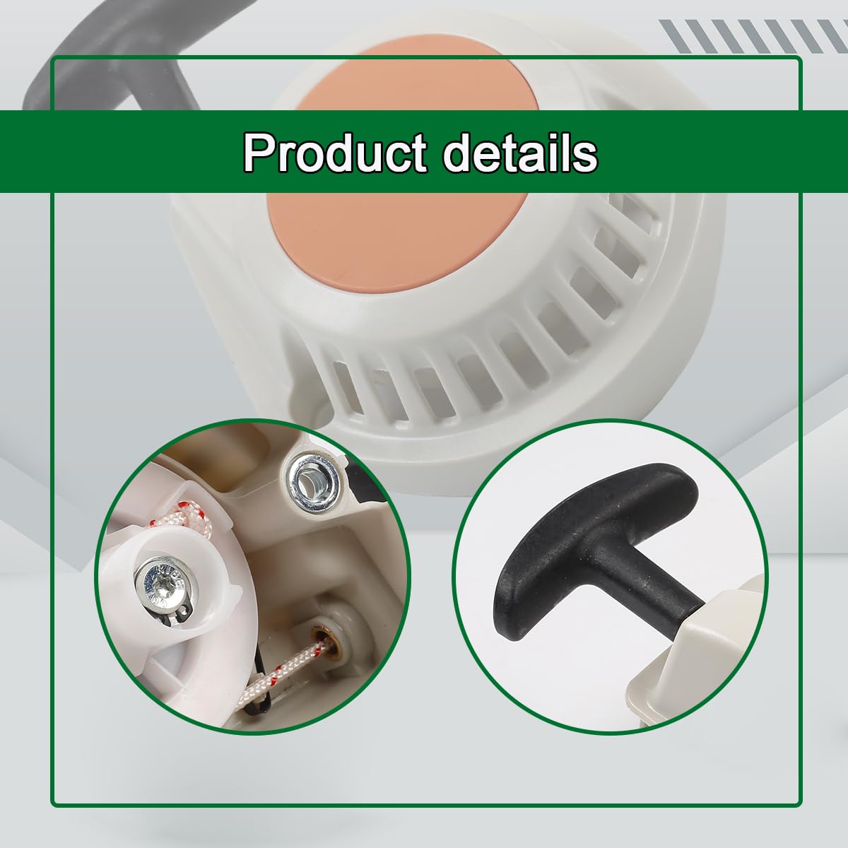 Emeland KM94/KM94R compatible recoil starter assembly in installation pose.