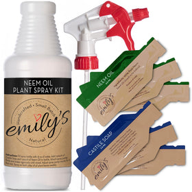 Pure Body Naturals Emily's Neem Oil Spray bottle front view for easy garden protection.