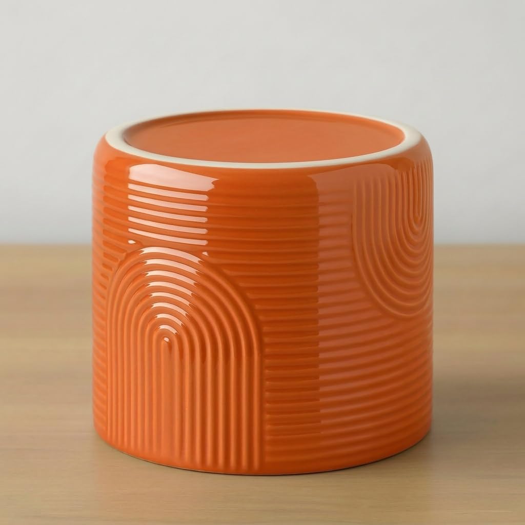 Elegant tabletop planter by ÈMJÉ LUXE adds contemporary warmth to any room.