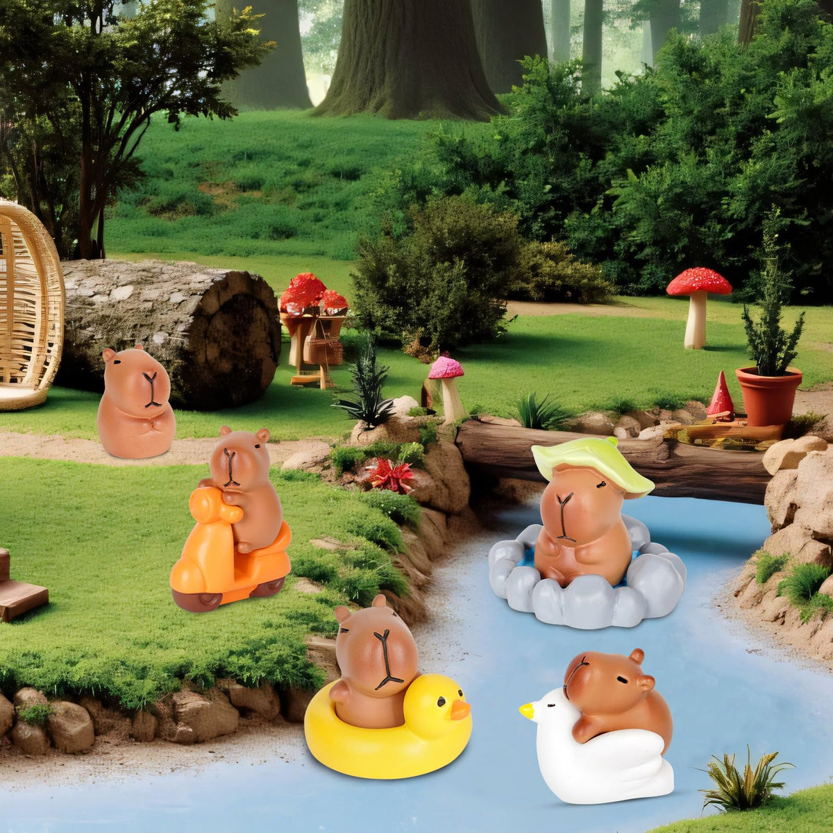 EMPHASISY capybara cake topper for playful dessert decoration.