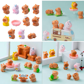 Emphasisy capybara figurines for small glass terrariums and layouts.