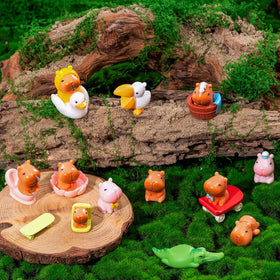 Emphasisy capybara miniature landscape pieces for terrariums or displays.