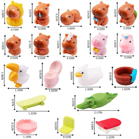 Emphasisy capybara resin figurines for dollhouses and decorative displays.