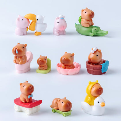 Emphasisy mini capybara figures collection for cake toppers and tiny scenes.