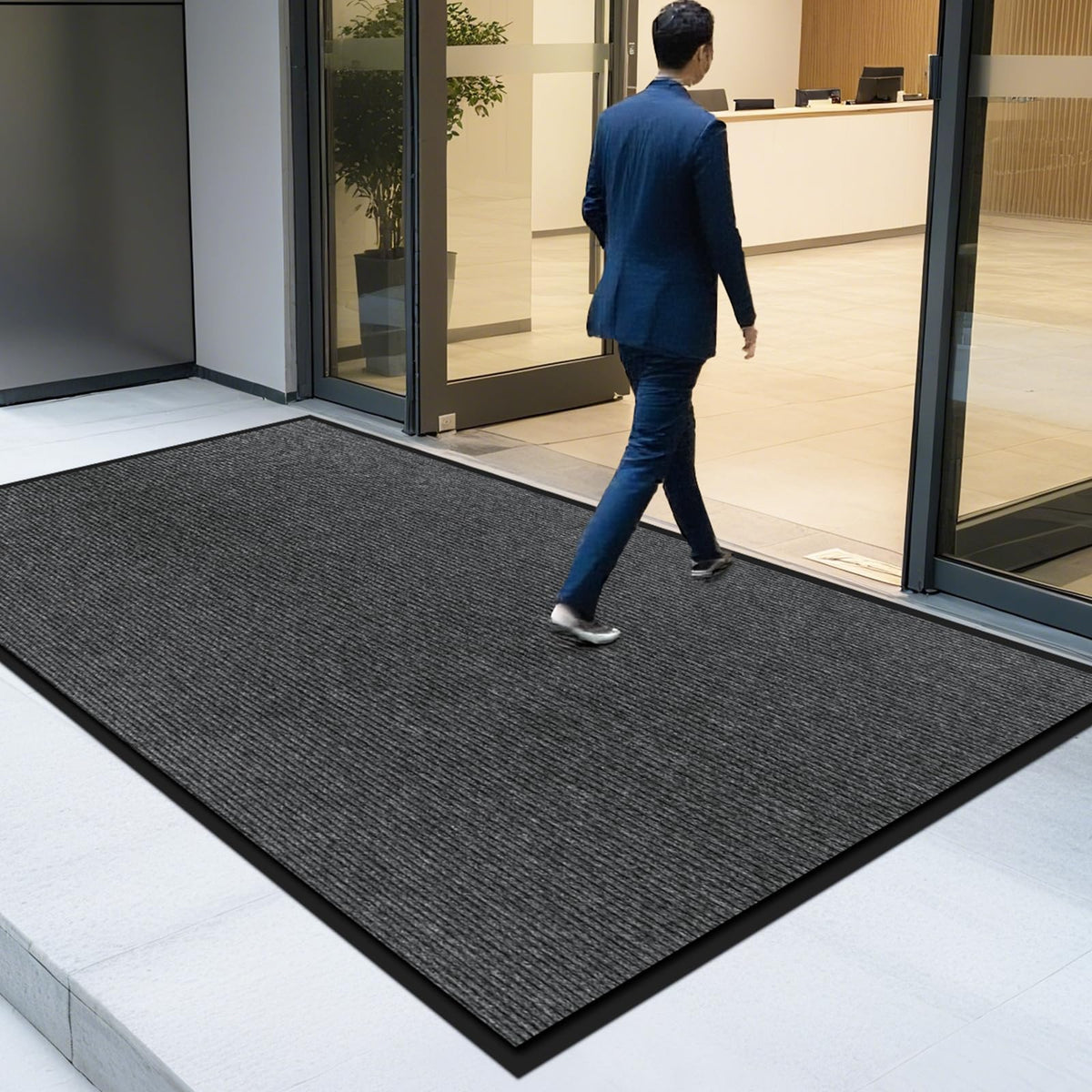 EMQIMA 4x6 front door mat with non-slip bottom for high-traffic entrances