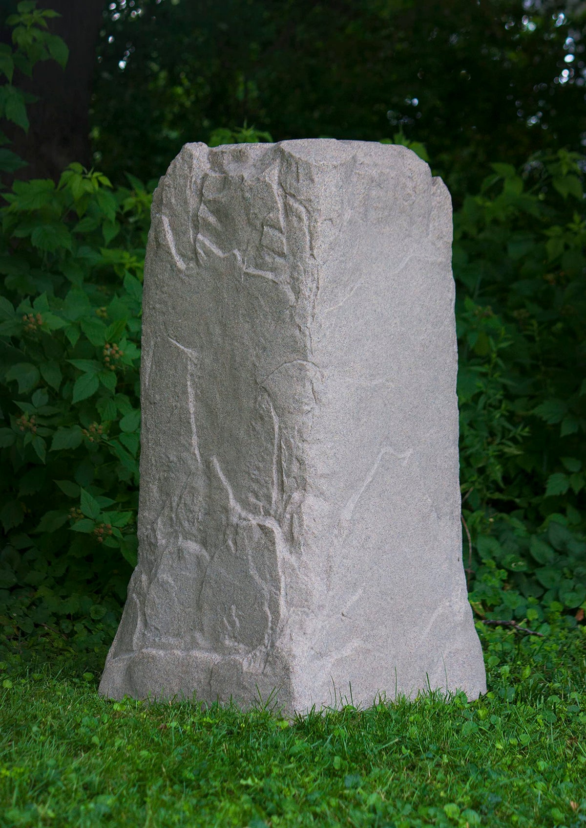 Emsco Group rock uses high-density polyethylene for durable outdoor use.